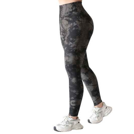 Leggings Deportivos para Mujer Fitness: Efecto Push Up, Cintura Alta, Textil Lycra Transpirable con Acabado Liso Tye, Color Gris | Adriana Olimpo