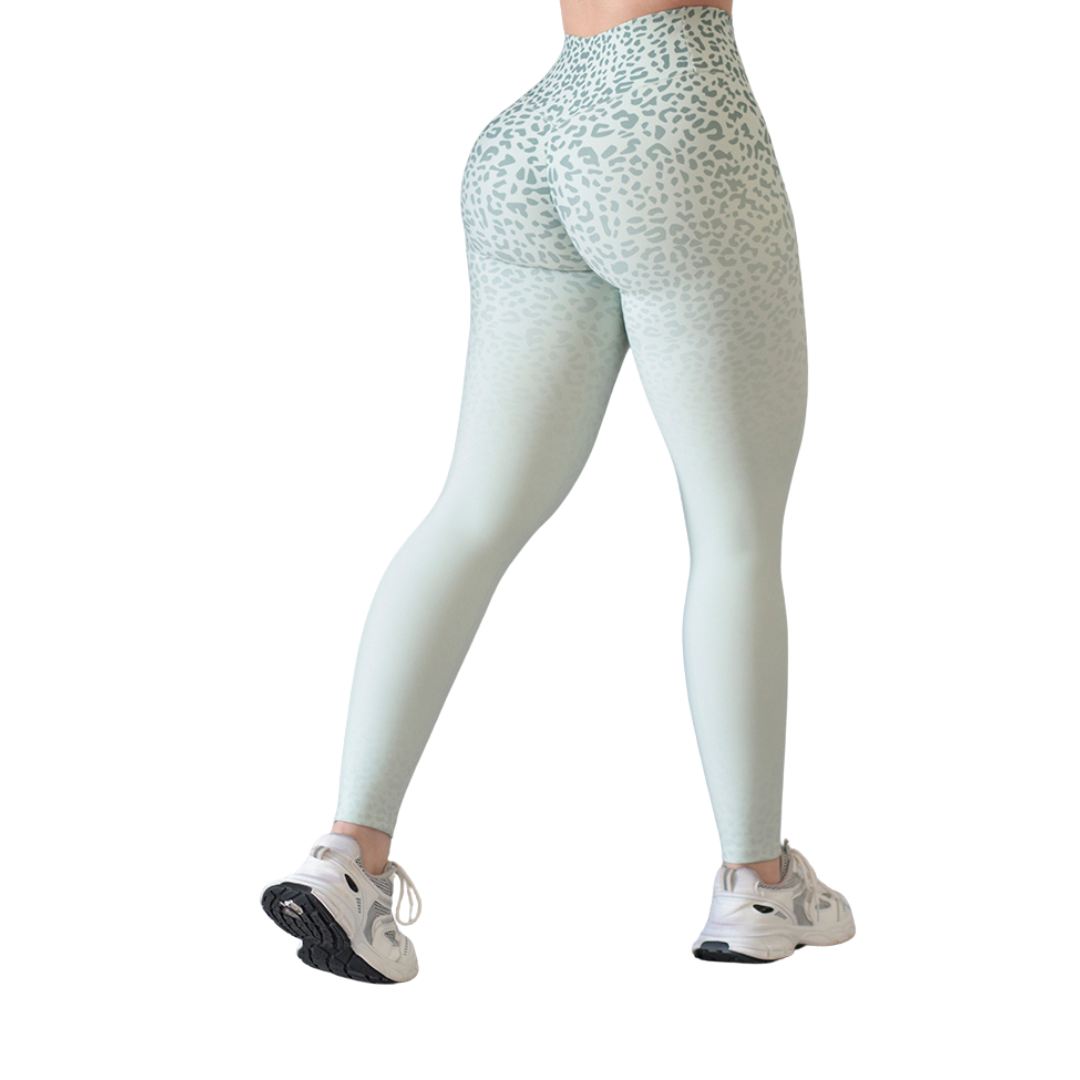 Leggings Deportivos para Mujer Fitness: Efecto Push Up, Cintura Alta, Textil Lycra Transpirable con Acabado Liso, Color Menta | Adriana Olimpo