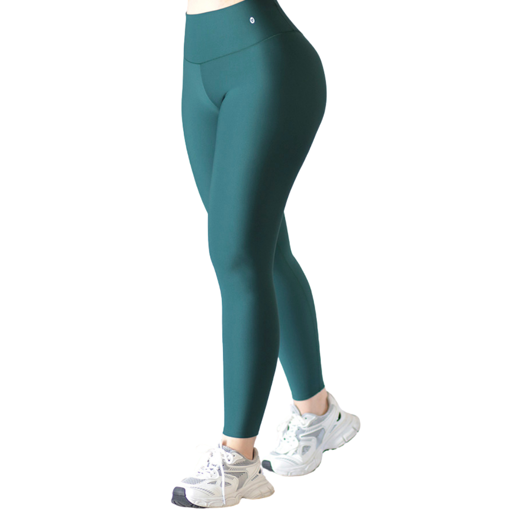 Leggings Deportivos para Mujer Fitness: Efecto Push Up, Cintura Alta, Textil Lycra Transpirable con Acabado Liso, Color Verde | Adriana Olimpo