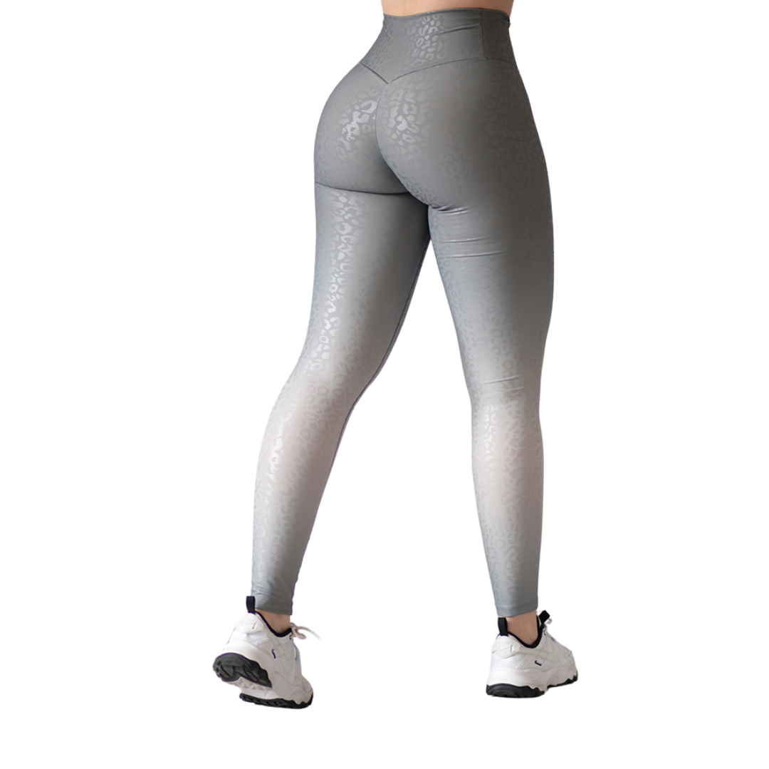 LEGGIN ELITE: EFECTO PUSH UP, TEXTIL REFLECTANTE TEXTURIZADO ✨ | GRIS DEGRADADO