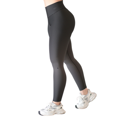 Leggings Deportivos para Mujer Fitness: Efecto Push Up, Cintura Alta, Textil Lycra Transpirable con Acabado Liso, Color Gris Degradado| Adriana Olimpo