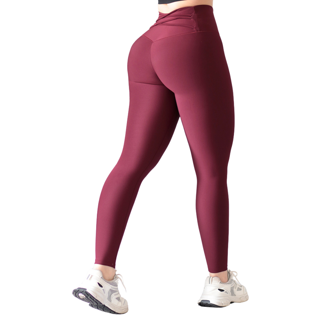 Leggings Deportivos para Mujer Fitness: Efecto Push Up, Cintura Alta, Textil Lycra Transpirable con Acabado Liso, Color Tinta P | Adriana Olimpo