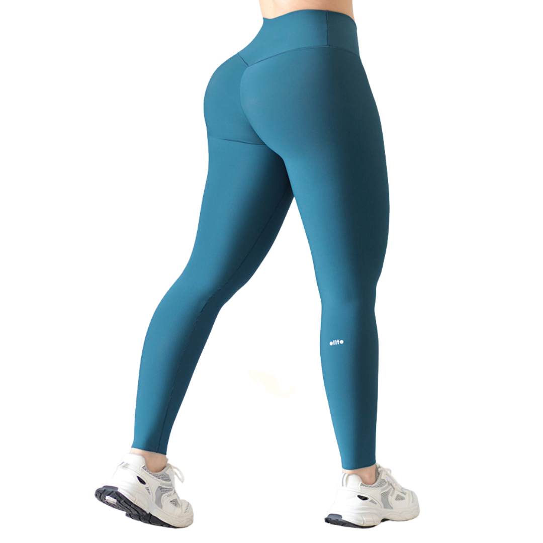 Leggings Deportivos para Mujer Fitness: Efecto Push Up, Cintura Alta, Textil Lycra Transpirable con Acabado Liso, Color Cobalto | Adriana Olimpo