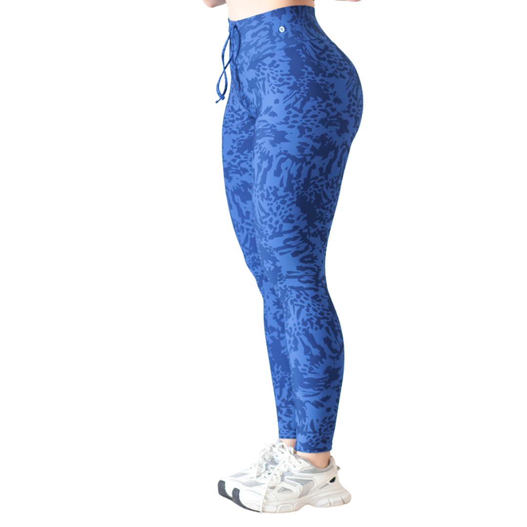 Leggings Deportivos para Mujer Fitness: Efecto Push Up, Cintura Alta, Textil Lycra Transpirable con Acabado Liso Prepol, Color Azul Rey | Adriana Olimpo