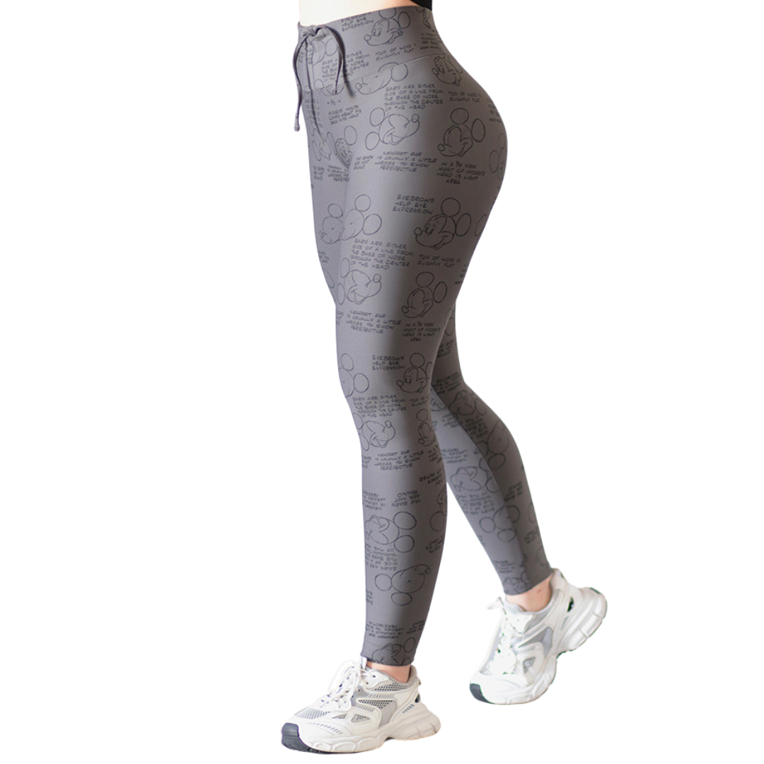 Leggings Deportivos para Mujer Fitness: Efecto Push Up, Cintura Alta, Textil Lycra Transpirable con Acabado Liso Mikey, Color Gris | Adriana Olimpo