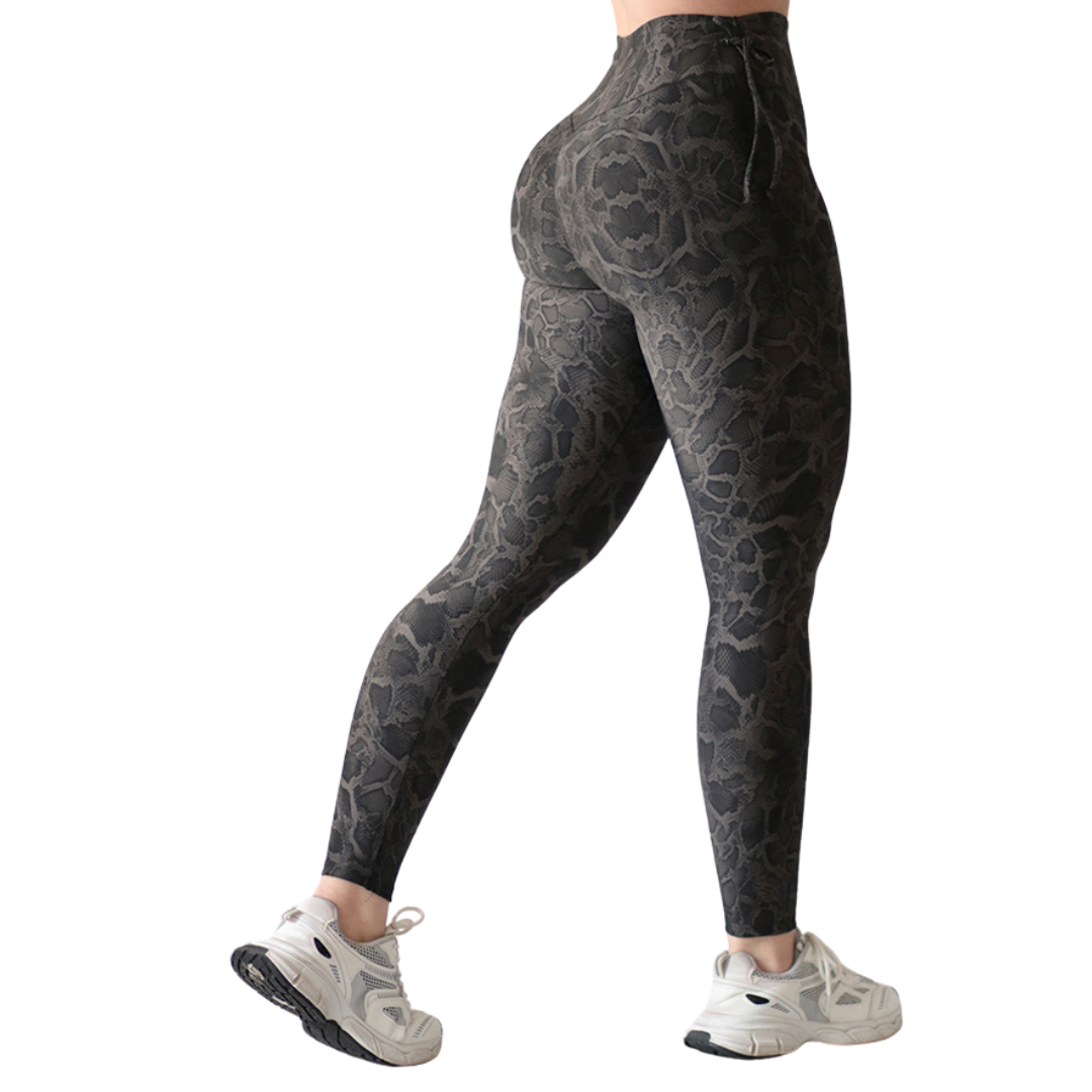 Leggings Deportivos para Mujer Fitness: Efecto Push Up, Cintura Alta, Textil Lycra Transpirable con Acabado Liso Rep, Color Gris | Adriana Olimpo