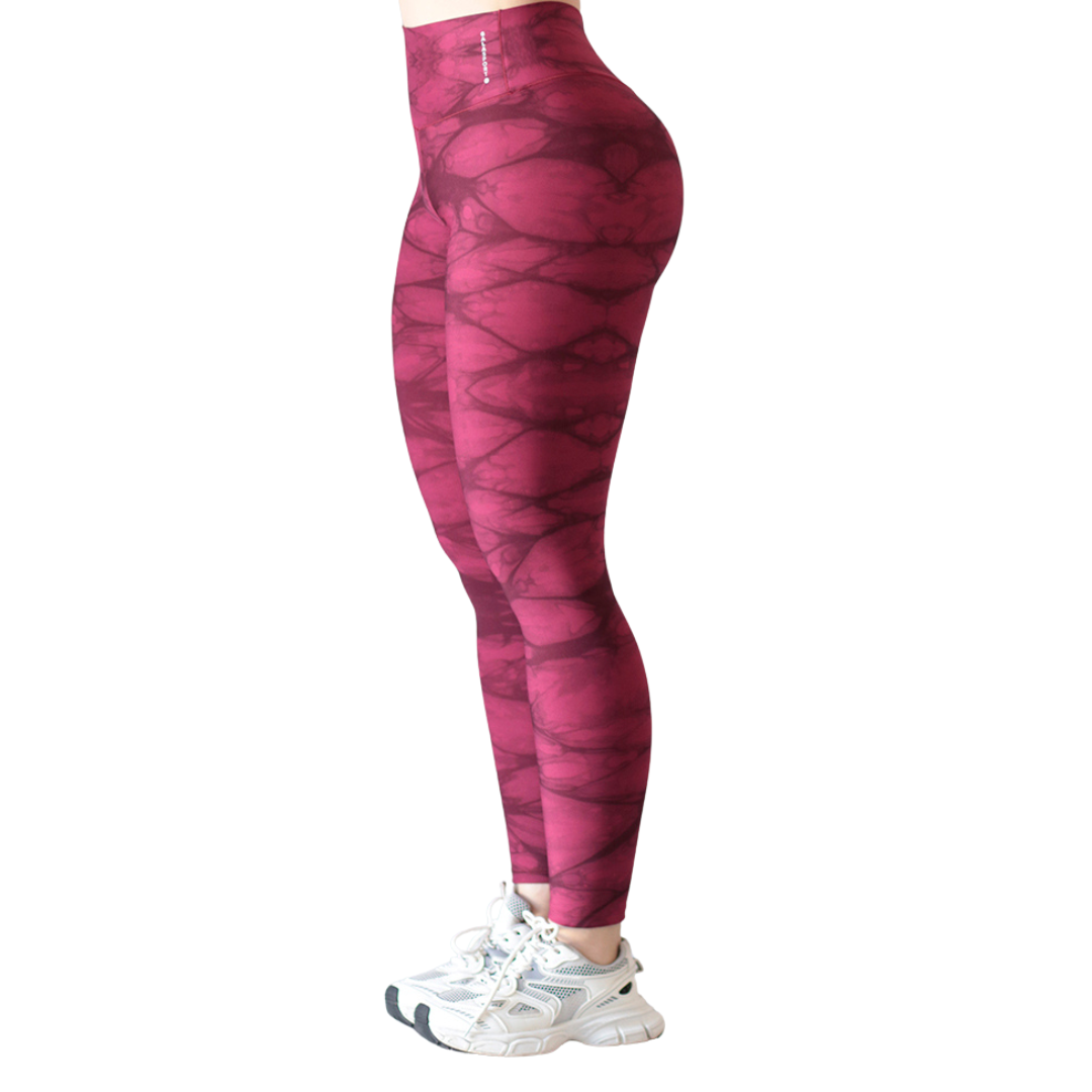 Leggings Deportivos para Mujer Fitness: Efecto Push Up, Cintura Alta, Textil Lycra Transpirable con Acabado Liso, Color Rojizo| Adriana Olimpo