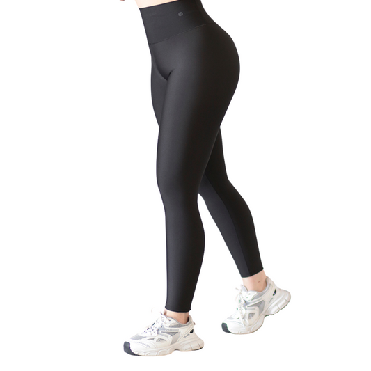 Leggings Deportivos para Mujer Fitness: Efecto Push Up, Cintura Alta, Textil Lycra Transpirable con Acabado Liso, Color Negro  | Adriana Olimpo