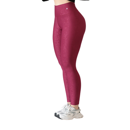 Leggings Deportivos para Mujer Fitness:  Efecto Push Up, Cintura Alta, Textil Lycra Transpirable con Relieves abstracto, Color Tinta | Adriana Olimpo