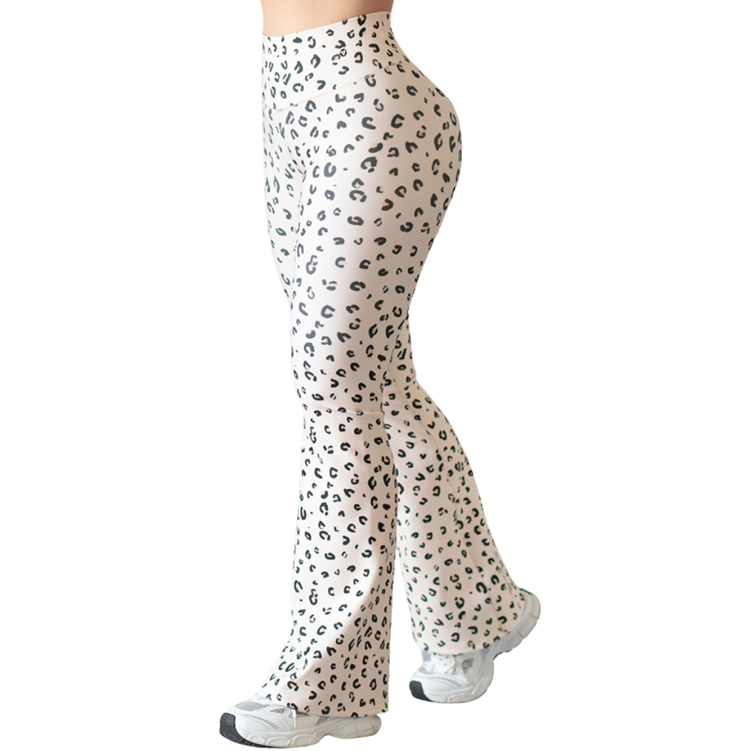 Leggings Deportivos para Mujer Fitness: Efecto Push Up, Cintura Alta, Textil Lycra Transpirable con Acabado Liso, Print Beige | Adriana Olimpo