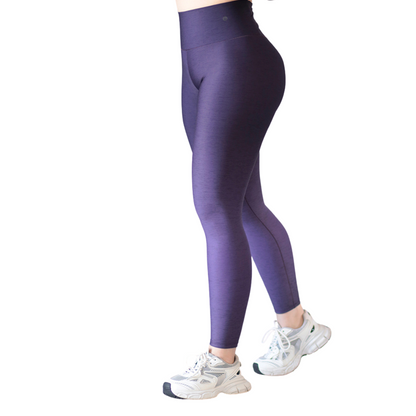 Leggings Deportivos para Mujer Fitness: Efecto Push Up, Cintura Alta, Textil Lycra Transpirable con Acabado Liso Jaspe, Color Morado Degradado | Adriana Olimpo