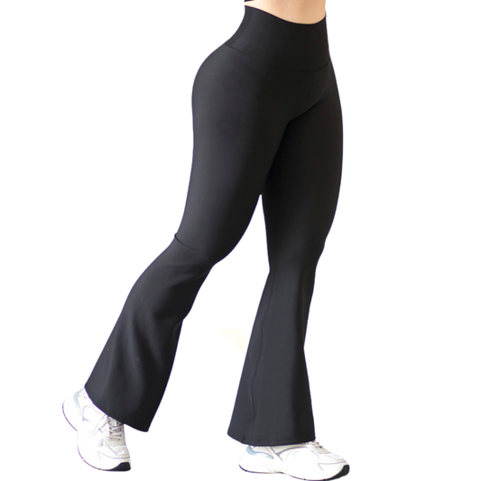 Leggings Deportivos para Mujer Fitness: Efecto Básico, Cintura Alta, Textil Lycra Transpirable con Acabado Liso, Color Negro | Adriana Olimpo