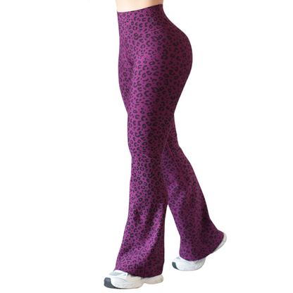 Leggings Deportivos para Mujer Fitness: Efecto Básico, Cintura Alta, Textil Lycra Transpirable con Acabado Liso Print, Color Morado | Adriana Olimpo