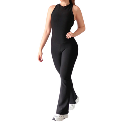 Enterizo Deportivos para Mujer Fitness: Efecto Básico, Apertura para copas, Tiro alto, Textil Lycra Transpirable con Acabado Liso, Color Negro | Adriana Olimpo