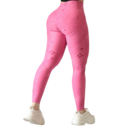 Leggings Deportivos para Mujer Fitness: Efecto Push Up, Cintura Alta, Textil Lycra Transpirable con Acabado Liso, Rosa | Adriana Olimpo