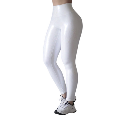 LEGGIN ELITE: EFECTO PUSH UP, TEXTIL REFLECTANTE TEXTURIZADO ✨ | BLANCO TORNASOL