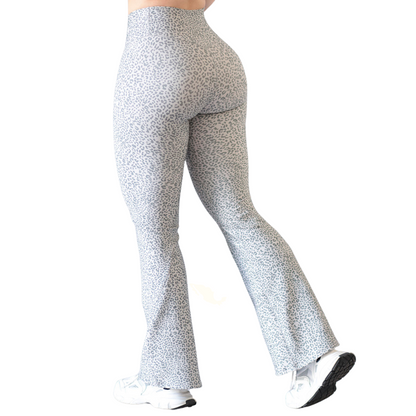 Leggings Deportivos para Mujer Fitness: Efecto Básico, Cintura Alta, Textil Lycra Transpirable con Acabado Liso Mini Print, Color Claro | Adriana Olimpo