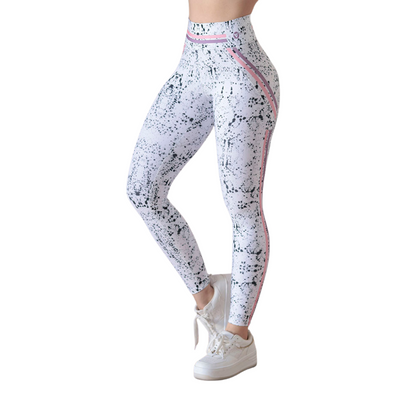 Leggings Deportivos para Mujer Fitness: Efecto Básico, Cintura Alta, Textil Lycra Transpirable con Acabado Liso Pain, Blanco | Adriana Olimpo