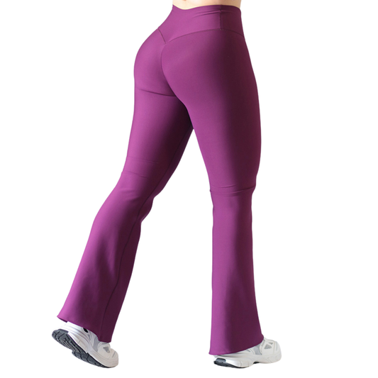 Leggings Deportivos para Mujer Fitness: Efecto Push Up, Cintura Alta, Textil Lycra Transpirable con Acabado Liso, Color Morada | Adriana Olimpo