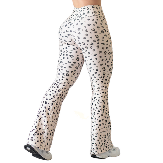 Leggings Deportivos para Mujer Fitness: Efecto Push Up, Cintura Alta, Textil Lycra Transpirable con Acabado Liso, Print Beige | Adriana Olimpo