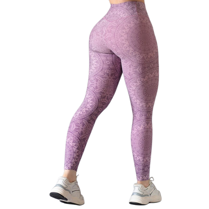 Leggings Deportivos para Mujer Fitness: Efecto Básico, Cintura Alta, Textil Lycra Transpirable con Acabado Liso Mandala, Rouse | Adriana Olimpo