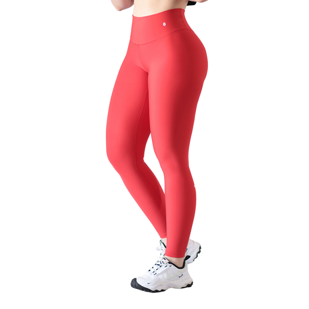 LEGGIN ELITE: EFECTO PUSH UP, TEXTIL LISO | ROJO