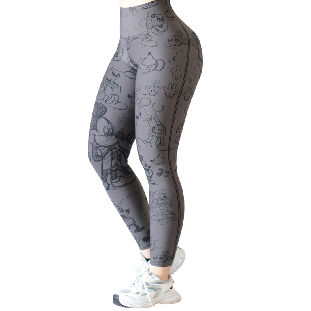 Leggings Deportivos para Mujer Fitness: Efecto Básico, Cintura Alta, Textil Lycra Transpirable con Acabado Liso Mikey, Color Gris | Adriana Olimpo