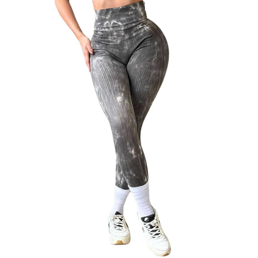 Leggings Deportivos para Mujer Fitness: Efecto Push Up, Cintura Alta, Textil Tejido Seamless Transpirable, Gris | Adriana Olimpo