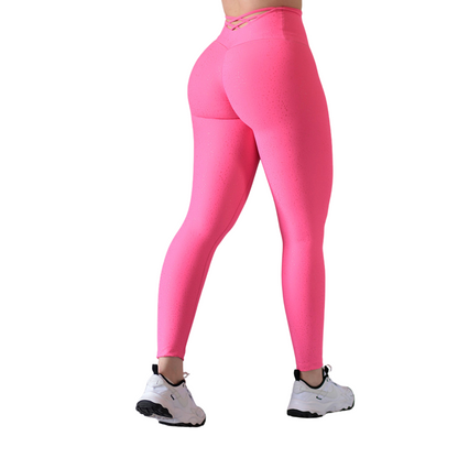 LEGGIN ELITE: EFECTO PUSH UP, TEXTIL REFLECTANTE TEXTURIZADO ✨ | ROSA FUCSIA