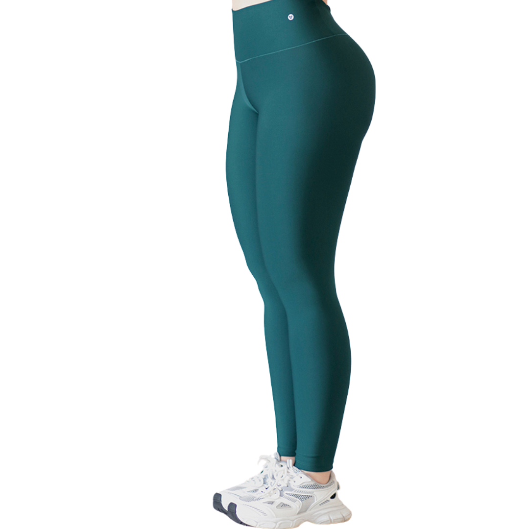 Leggings Deportivos para Mujer Fitness: Efecto Push Up, Cintura Alta, Textil Lycra Transpirable con Acabado Liso, Color Verde | Adriana Olimpo