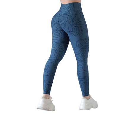 LEGGIN ELITE: EFECTO PUSH UP, TEXTIL LISO | AZÚL PETROLEO