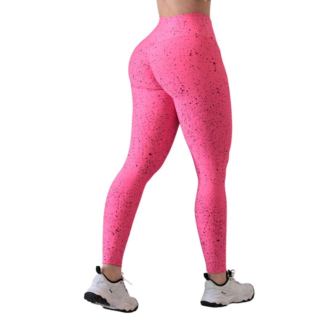 LEGGIN ELITE: EFECTO PUSH UP, TEXTIL LISO | ROSA NEÓN