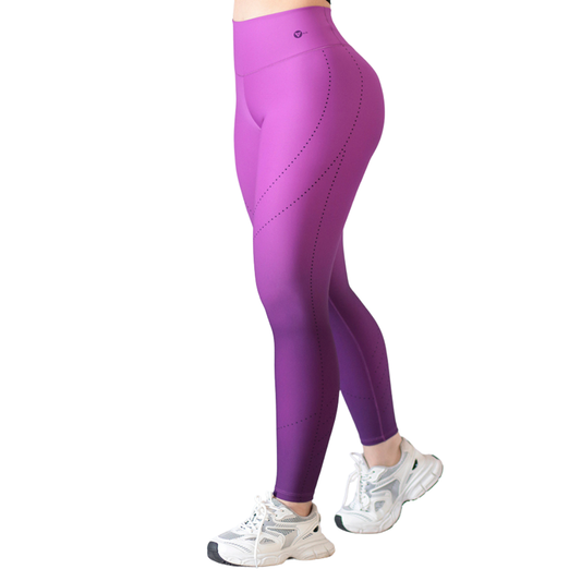 Leggings Deportivos para Mujer Fitness: Efecto Básico, Cintura Alta, Textil Lycra Transpirable con Acabado Liso, Color Violeta | Adriana Olimpo