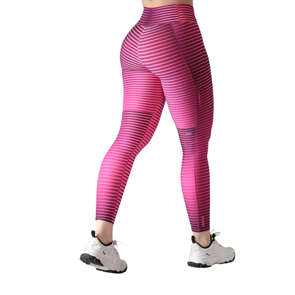 Leggings Deportivos para Mujer Fitness: Efecto Básico, Cintura Alta, Textil Lycra Transpirable con Acabado Liso Lineal, Rosa Fucsia | Adriana Olimpo