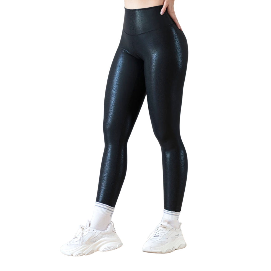 LEGGIN ELITE: EFECTO PUSH UP, TEXTIL REFLECTANTE TEXTURIZADO ✨ | NEGRO