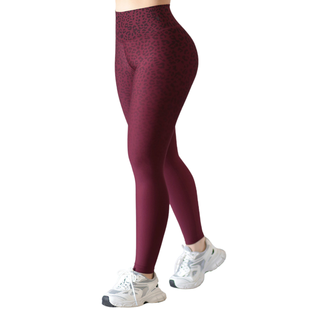 Leggings Deportivos para Mujer Fitness: Efecto Básico, Cintura Alta, Textil Lycra Transpirable con Acabado Liso, Tinto Degradado | Adriana Olimpo