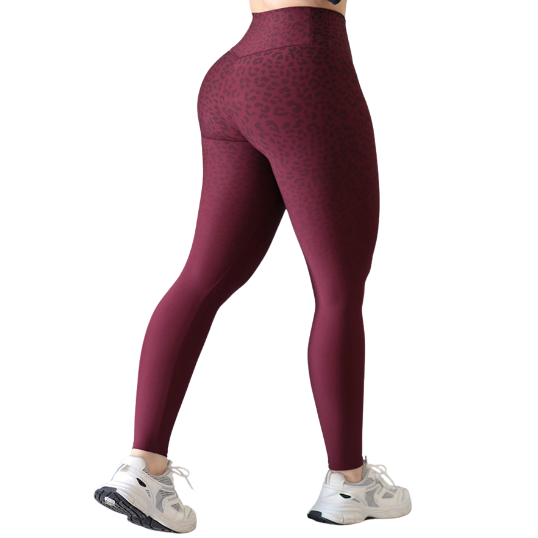 Leggings Deportivos para Mujer Fitness: Efecto Básico, Cintura Alta, Textil Lycra Transpirable con Acabado Liso, Tinto Degradado | Adriana Olimpo