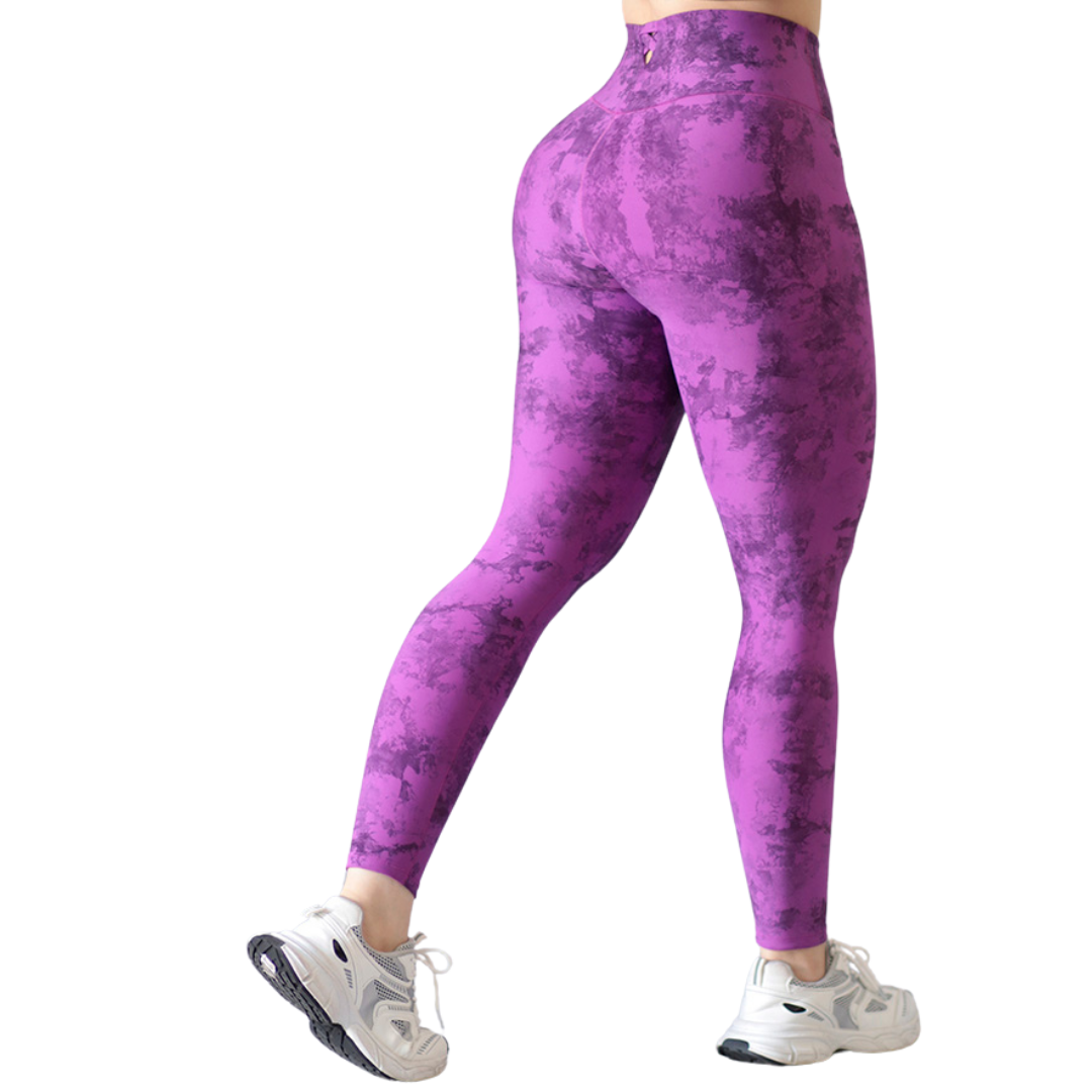 Leggings Deportivos para Mujer Fitness: Efecto Básico, Cintura Alta, Textil Lycra Transpirable con Acabado Liso, Morado | Adriana Olimpo