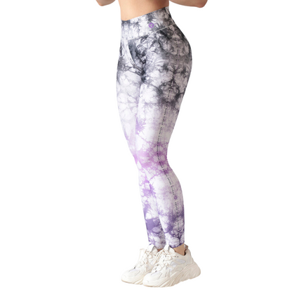 Leggings Deportivos para Mujer Fitness: Efecto Básico, Cintura Alta, Textil Lycra Transpirable con Acabado Liso Tie Dye | Adriana Olimpo