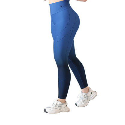 Leggings Deportivos para Mujer Fitness: Efecto Básico, Cintura Alta,  Texti  Lycra Transpirable con Acabado Liso, Color Azul Real Degradado | Adriana Olimpo