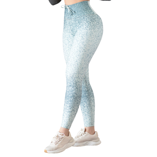 Leggings Deportivos para Mujer Fitness: Efecto Básico, Cintura Alta, Textil Lycra Transpirable con Acabado Liso, Azul Puntillismo | Adriana Olimpo