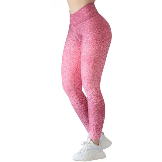 Leggings Deportivos para Mujer Fitness: Efecto Básico, Cintura Alta, Textil Lycra Transpirable con Acabado Liso, Color Rosa Beteado | Adriana Olimpo