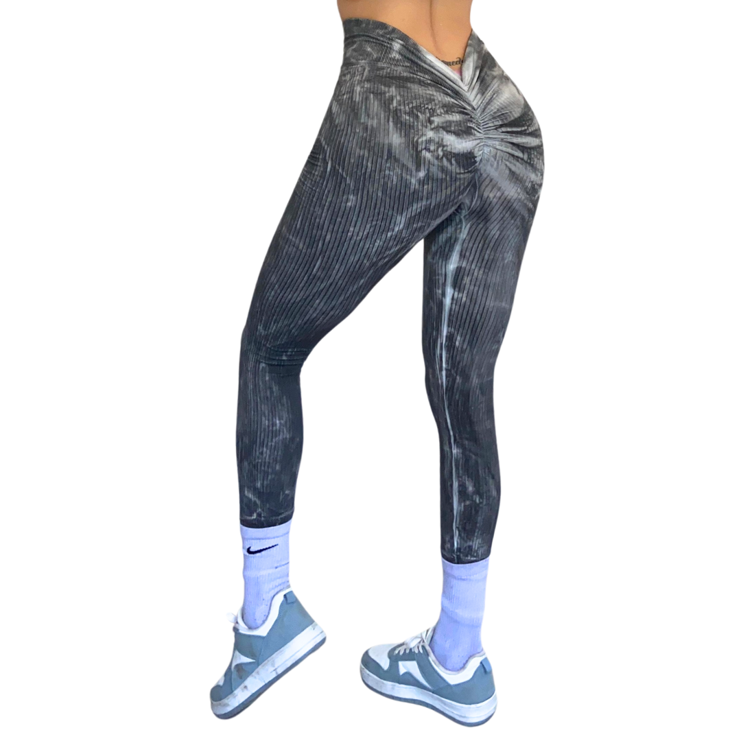 Leggings Deportivos para Mujer Fitness: Efecto Push Up, Cintura Alta, Textil Tejido Seamless Transpirable, Gris | Adriana Olimpo